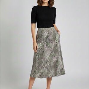 Carolina Belle Montreal Illusion Print Midi Summer Skirt size 2